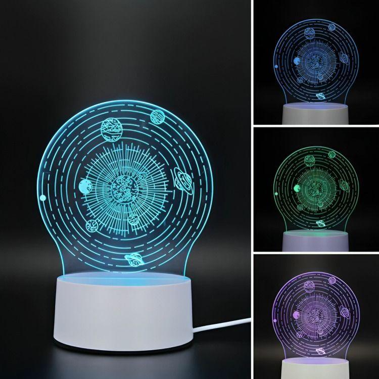 Lámpara Led RGB visualización 3D Sistema Solar-2