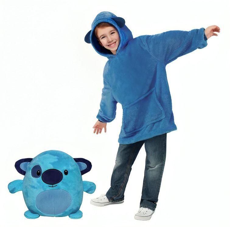 Polerón Peluche Infantil Con Capucha Mascotas Divertidas-0