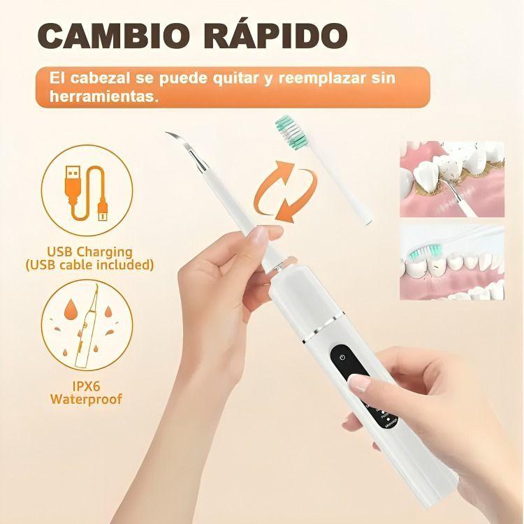 Kit Cepillo Limpiador Dental Eléctrico Ultrasónico Removedor-2