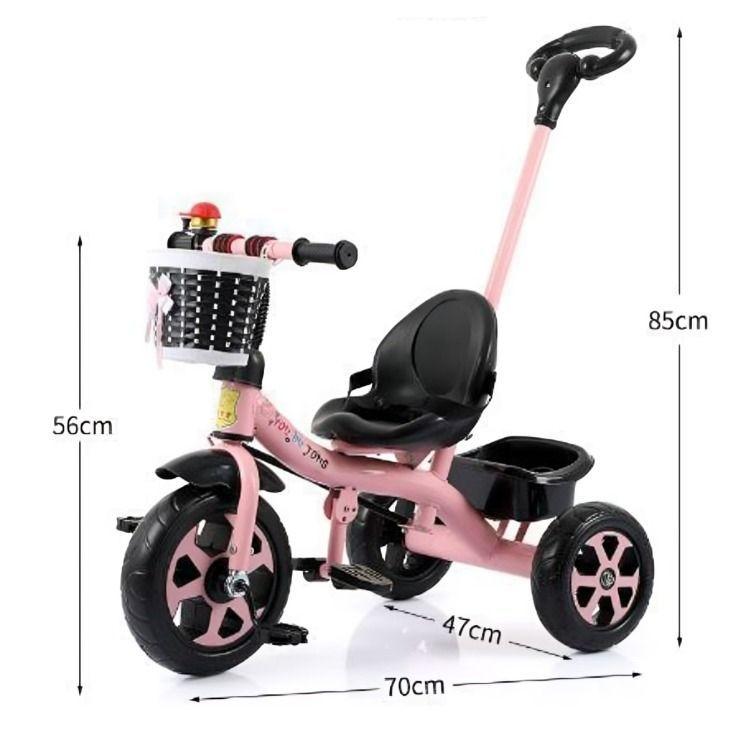 Triciclo Infantil con Manija de Empuje y Canasto - Niña-2