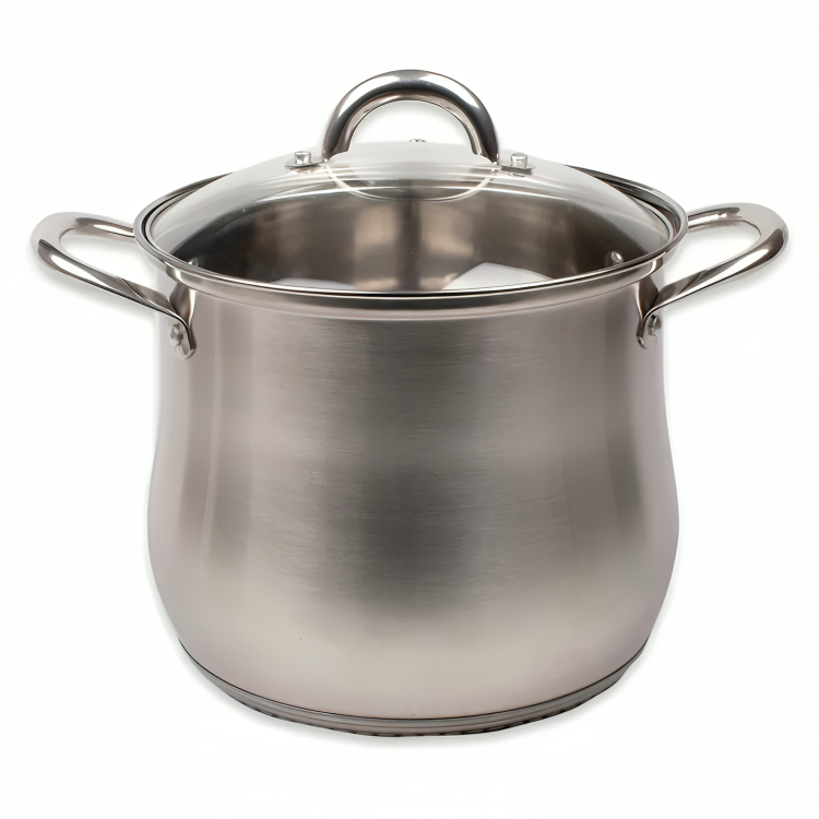 Olla Acero 24 cm Tapa de Vidrio Kassel Doral-0