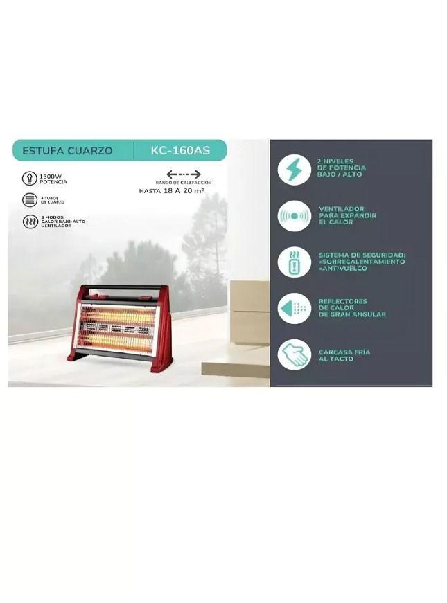 CALEFACTOR CON EFECTO LUMINOSO CUARZO KENDAL  KC-160AS -3