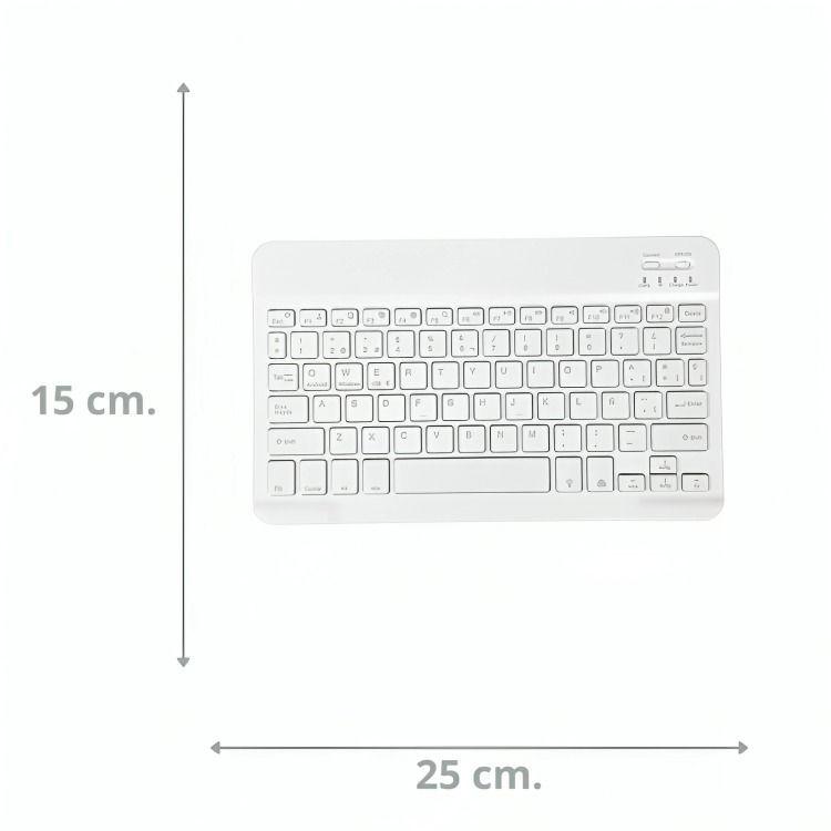 Teclados Bluetooth Español Blanco con Luz-2