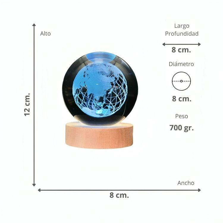Lampara Bola De Cristal LED RGB Colores Mundo-2