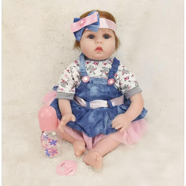 Bebé Reborn Muñeca Silicon Suave 55cm Realista + Accesorios-3