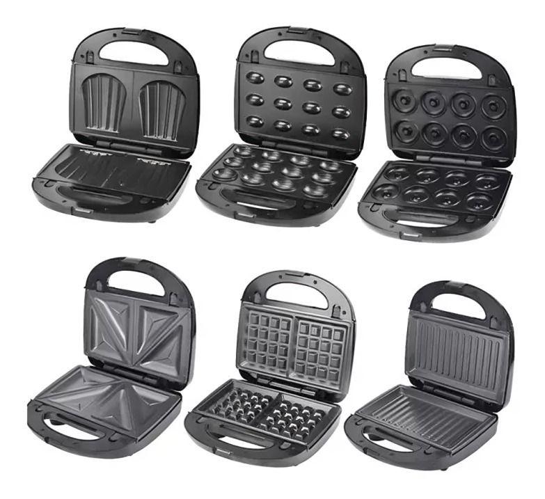 Maquina 6 En 1 Waflera Electrica Sandwichera Grill Donas -1