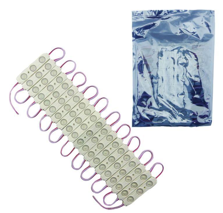 TIRA LED PLACA 3 LED 12V SET X 20 PCS CON ADHESIVO LUZ BLANCA EN BOLSA-2