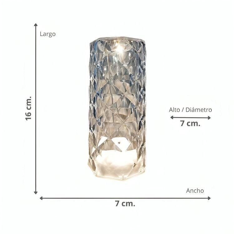 Lámpara De Acrílico Rosa Diamante Táctil-3