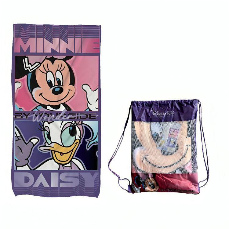 TOALLA ALGODON C/BOLSO 70X140 DISNEY MINNIE- DAISY-0