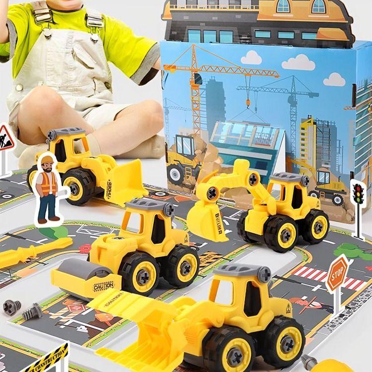 Ciudad con Camiones Armables DIY incluye Pista Herramientas-3