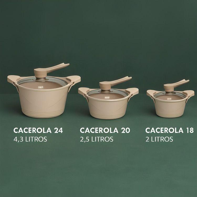 Batería Cocina 6 Piezas Aluminio Fundido Beige BOHLIER 2.0-2