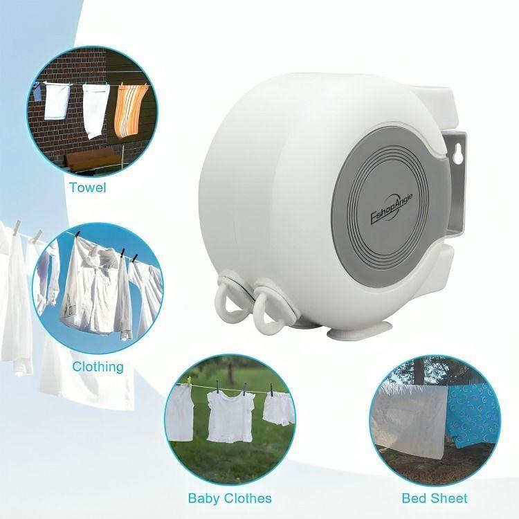 Tendedero Retráctil Colgador de Ropa Doble Linea-2