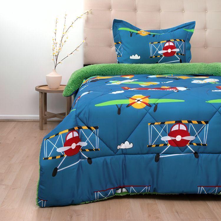 Plumón Estampado Deluxe Sherpa Kids 1,5 Plazas / Avionetas – Doral  -0