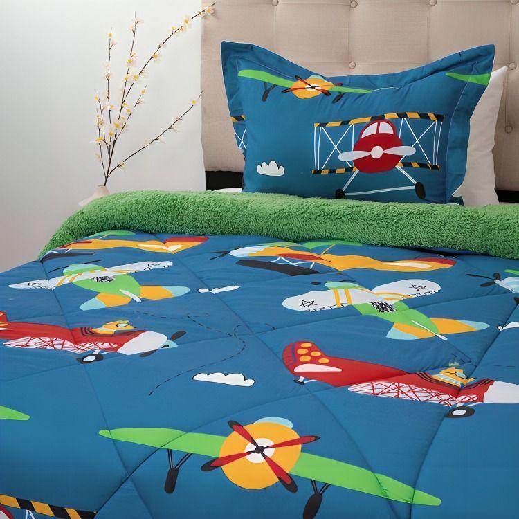 Plumón Estampado Deluxe Sherpa Kids 1,5 Plazas / Avionetas – Doral  -1