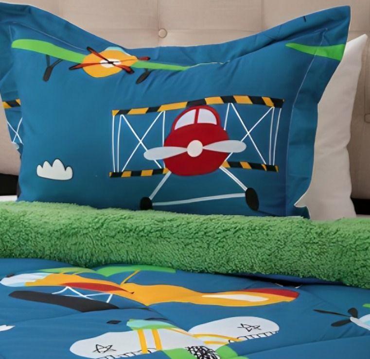 Plumón Estampado Deluxe Sherpa Kids 1,5 Plazas / Avionetas – Doral  -3