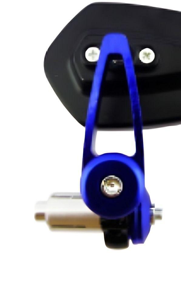 ESPEJO PARA MOTO MANILLAR ALUMINIO COLORES EL PAR VIDRIO AZUL -1