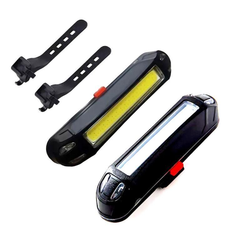 SET LUZ BICI DELANTERA Y TRASERA LED COB MÍTICAL EFECTOS RECARGABLE USB BLISTER-2
