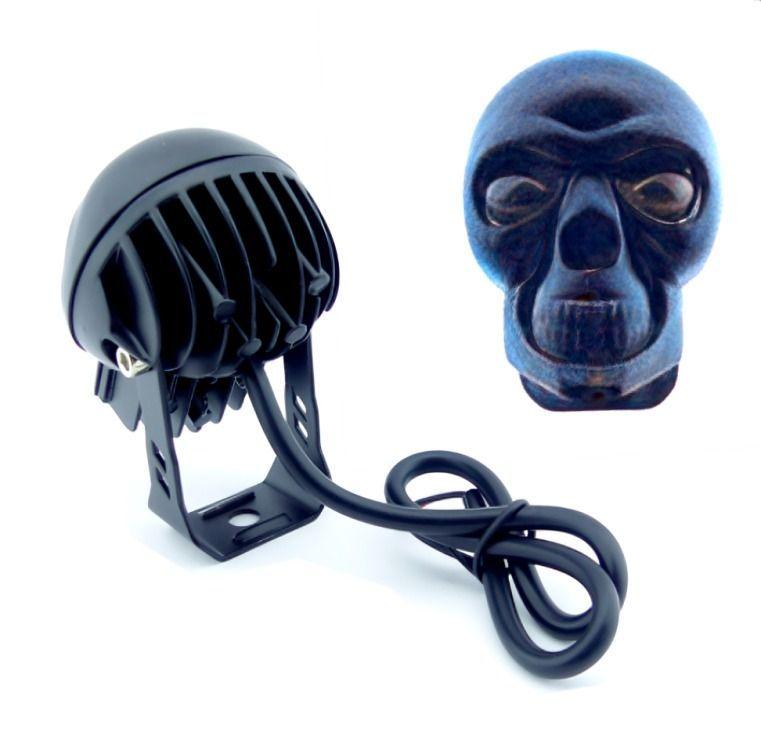 NEBLINERO LED PARA MOTO CALAVERA DUO COLOR AMBAR-BLANCO-2