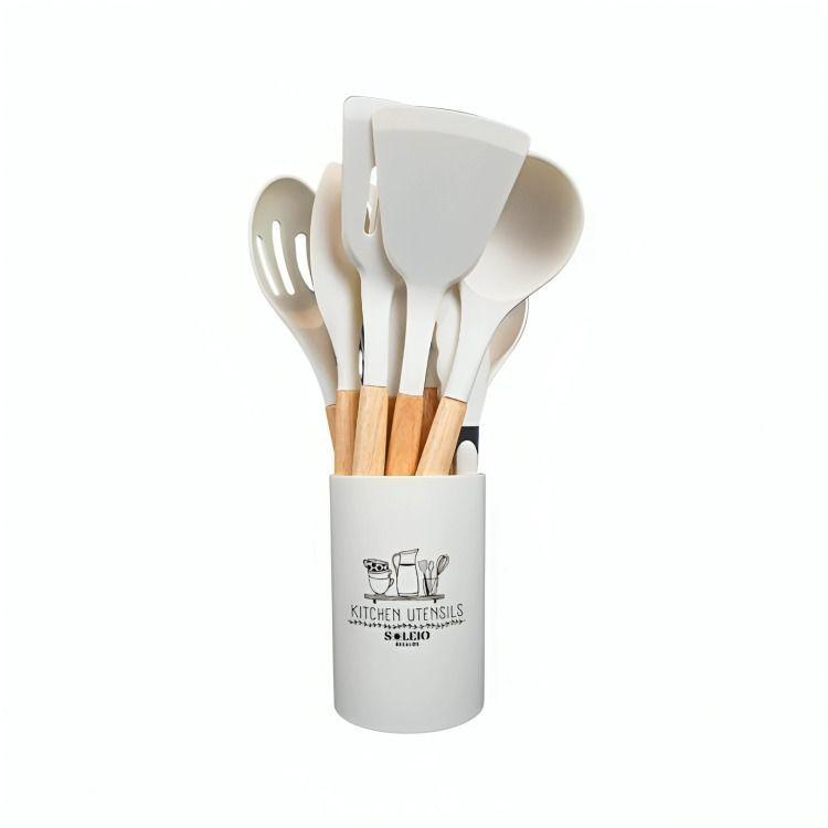 Set 12 Utensilios De Cocina Silicona Blanco-0