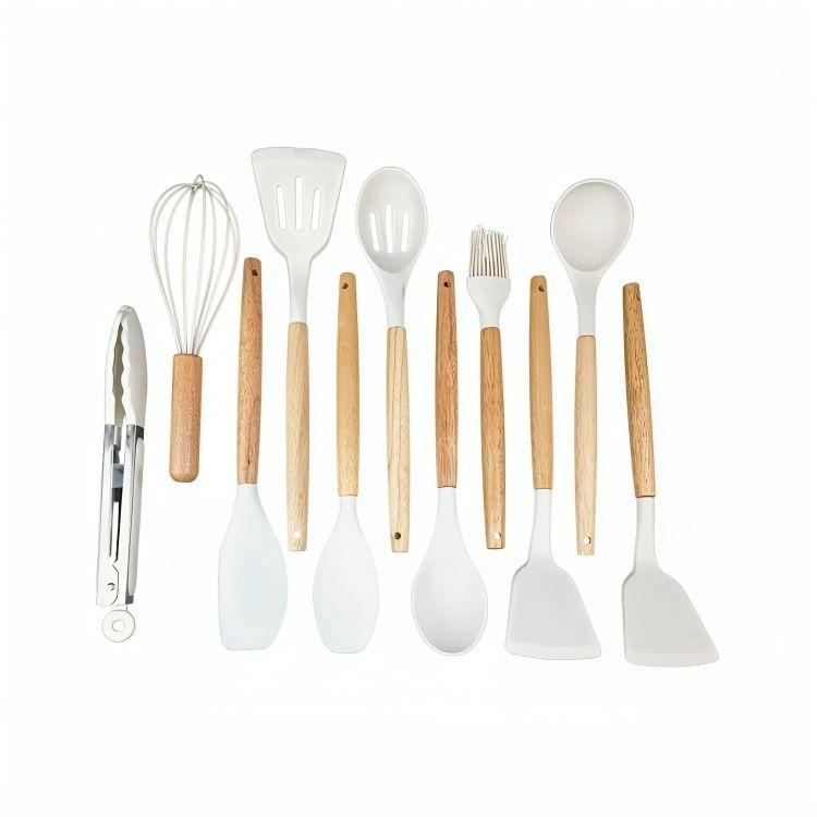 Set 12 Utensilios De Cocina Silicona Blanco-2