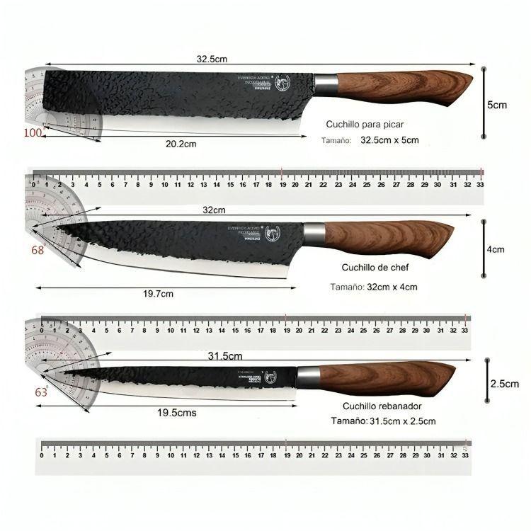 Set De Cuchillos Cocina Profesional Acero 6 Piezas -3
