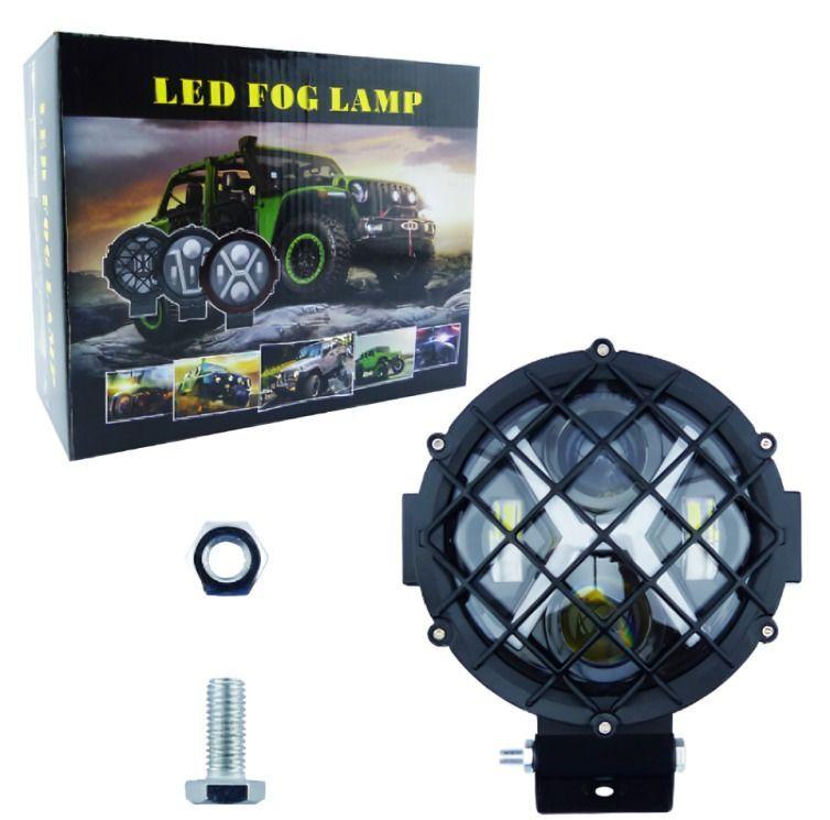 FOCO DELANTERO REDONDO 6.5 PULG METAL CON REJILLA DUO COLOR 12/24V X 1 PCS-3