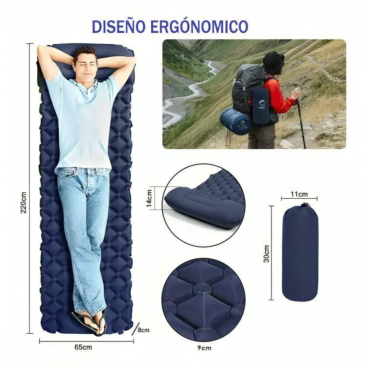 Colchón Inflable Plegable Portátil Para Acampar Colchoneta-5