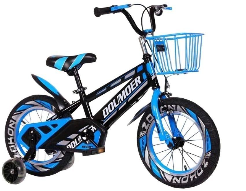Bicicleta Infantil  Aro 16 con  Ruedas De Apoyo Azul-0