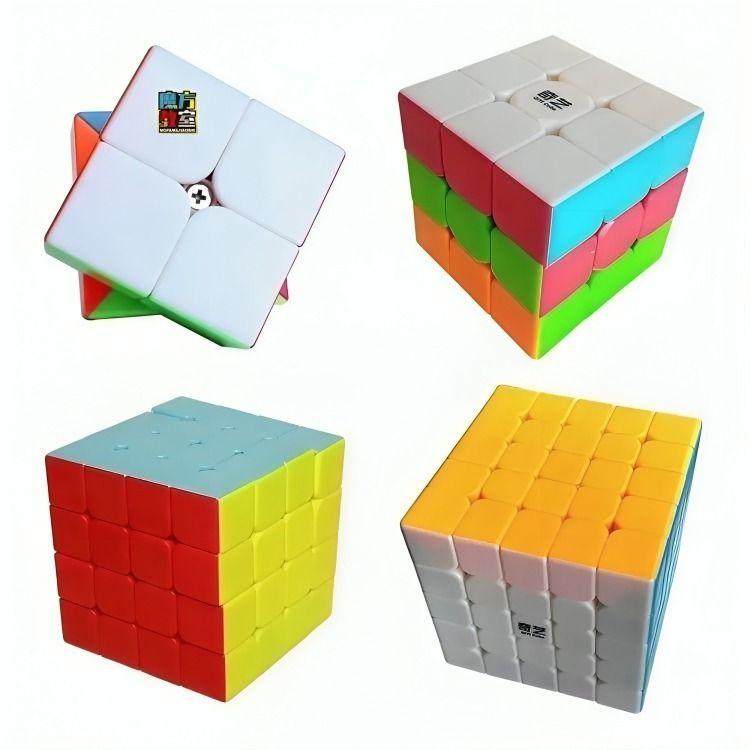 Set 4 Cubos Rubik Qiyi Uso Profesional. Lubricado.-0