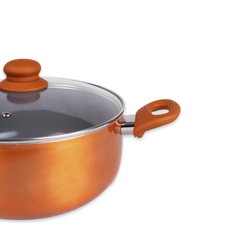 Batería Aluminio Titanio 7 piezas Cobre Doral-3