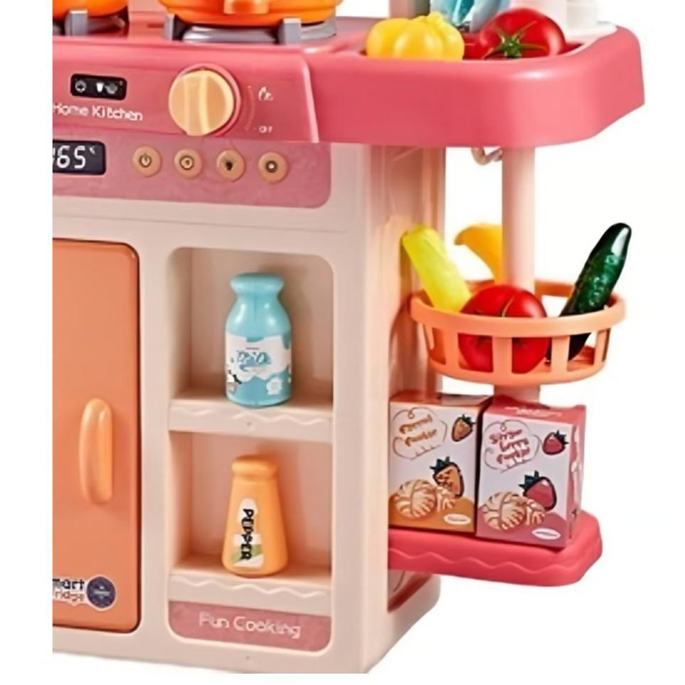 Cocina De Juguete 42 Accesorios Estilo Moderno Rosada.-1