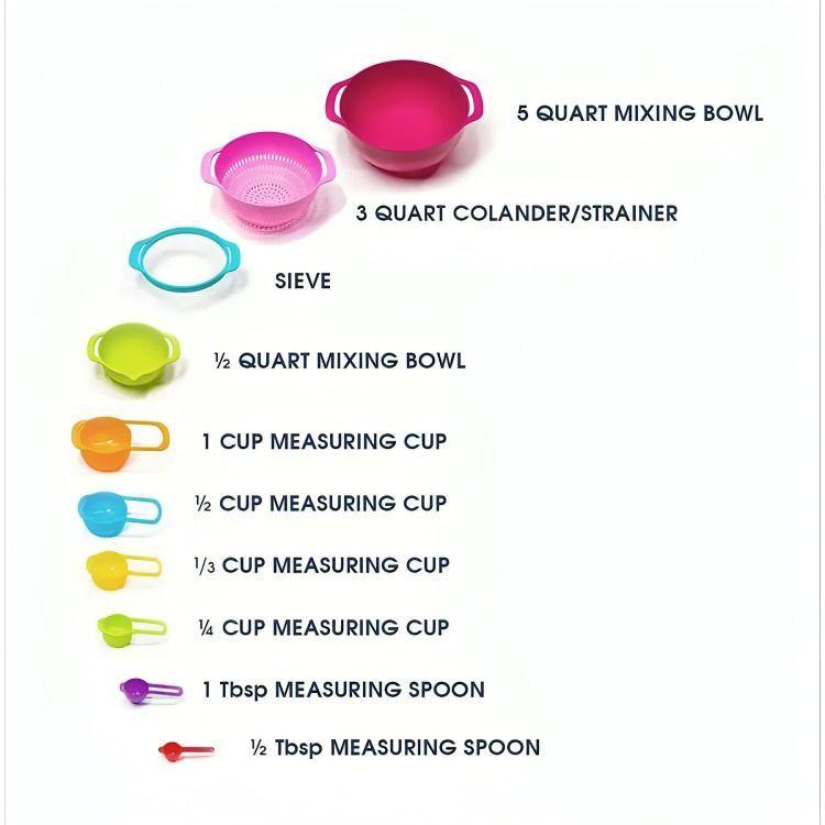 Set De Tazas Medidoras Cernidor Colador Bowl Cocina-2