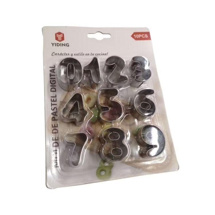 SET 10 PIZAS MOLDEL METAL PASTEL - NUMEROS-1