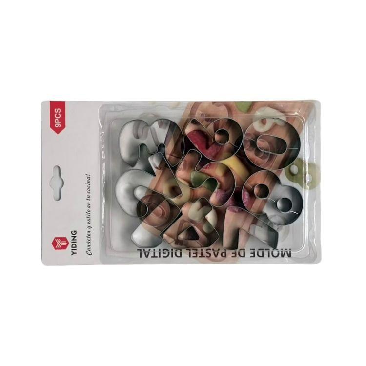 SET 9 PIZAS MOLDEL METAL PASTEL - NUMEROS-1