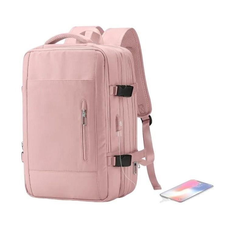 Mochila De Viaje Gran Capacidad Impermiable Viral Unisex negro-0