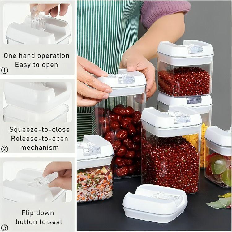 Set 5 Contenedores De Alimento Tapa Hermética Almacenamiento-3