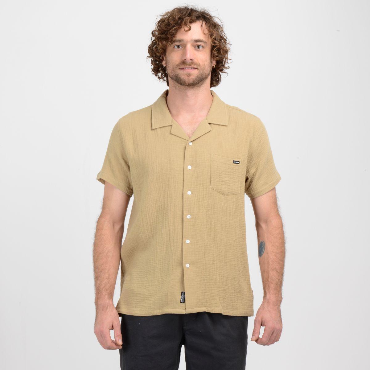 CAMISA MANGA CORTA HANA  BEIGE OSCURO-0