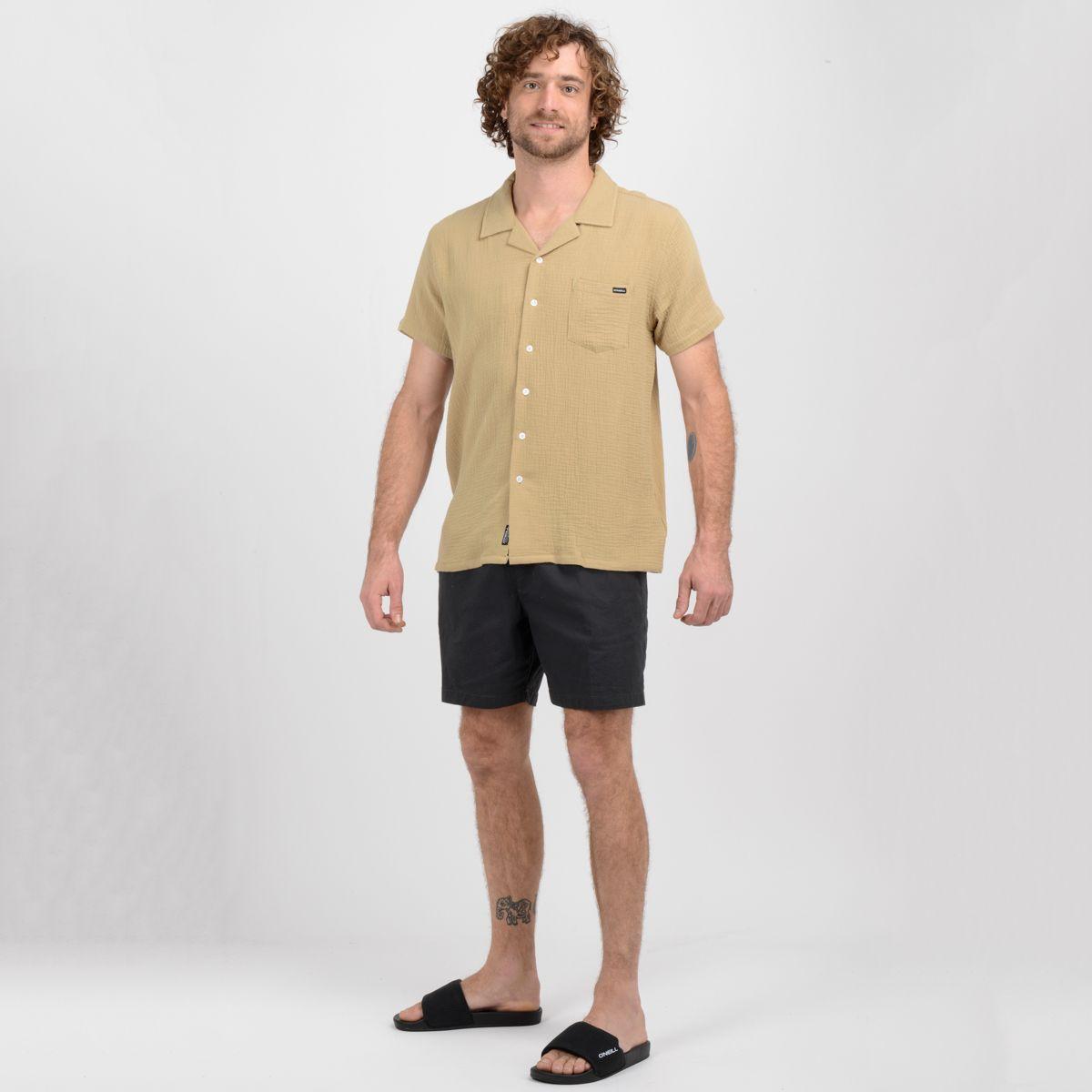 CAMISA MANGA CORTA HANA  BEIGE OSCURO-3