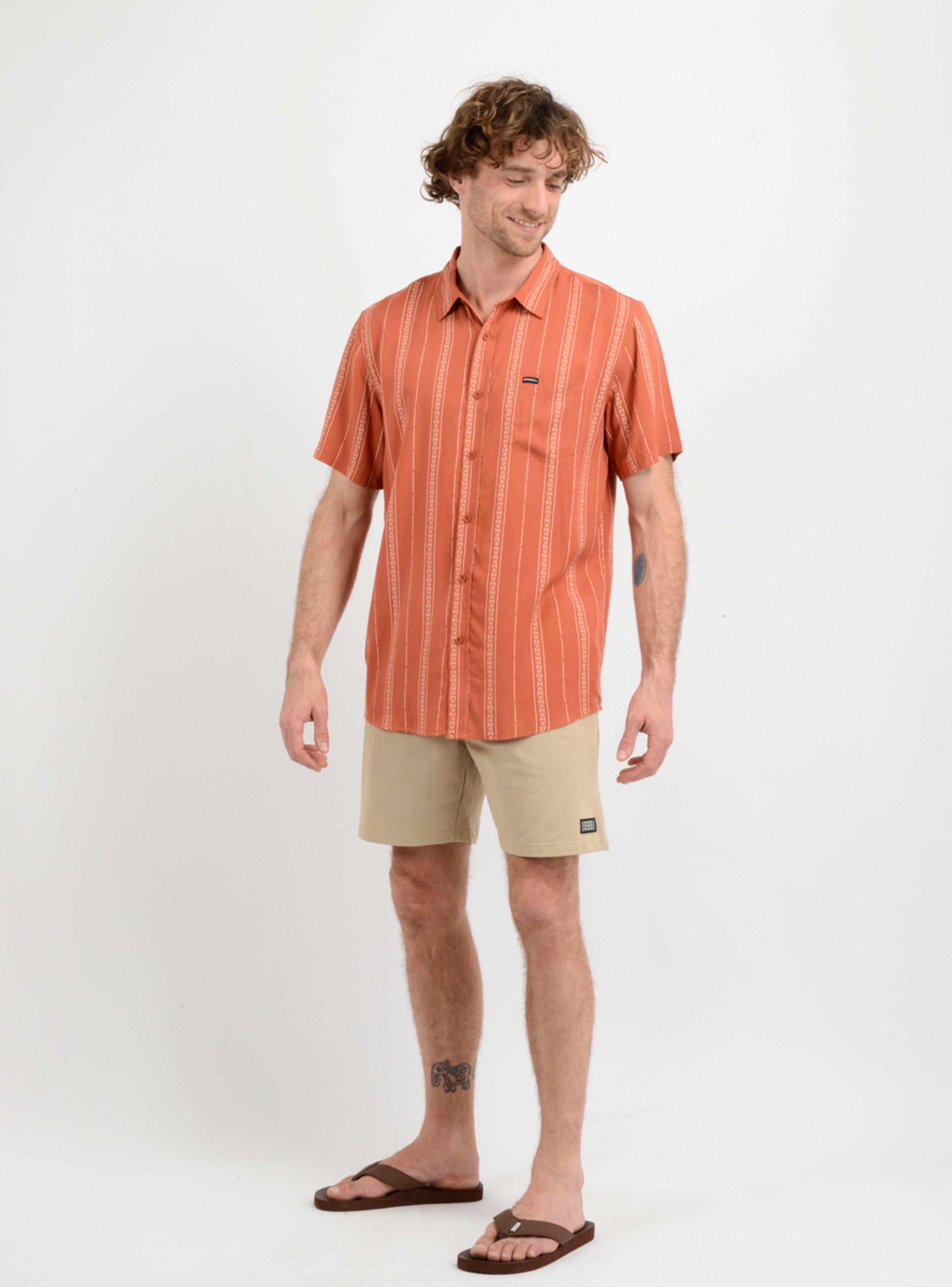 CAMISA MANGA CORTA OASIS  NARANJO-1