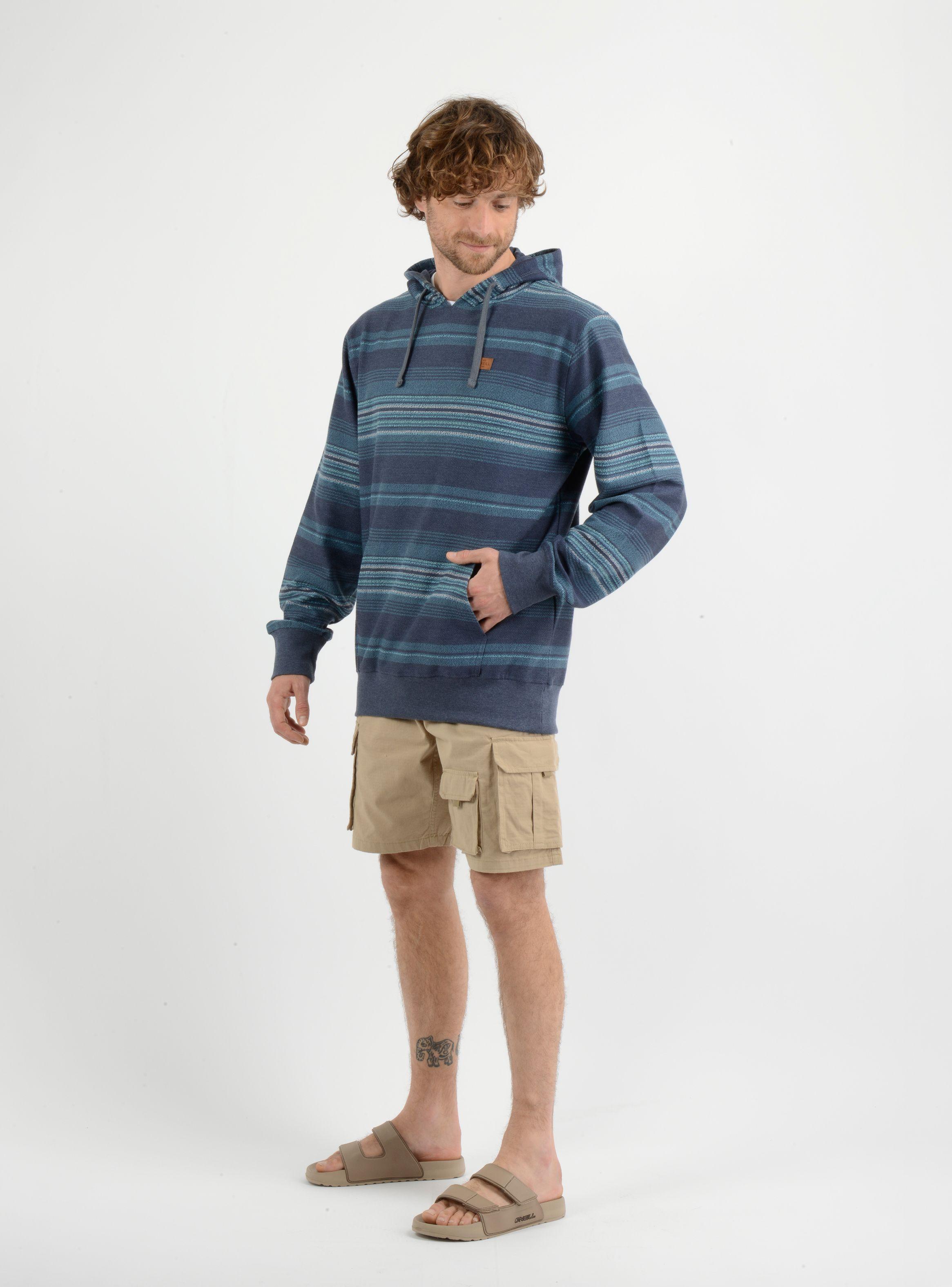 POLERON HOODIE BAVARO STRIPE  AZUL-1