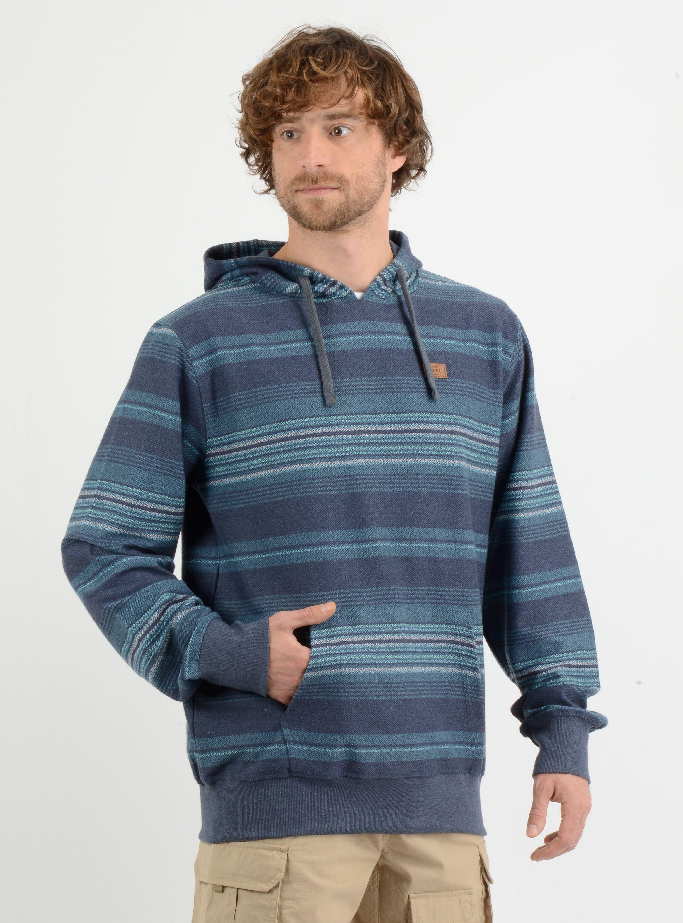 POLERON HOODIE BAVARO STRIPE  AZUL-3