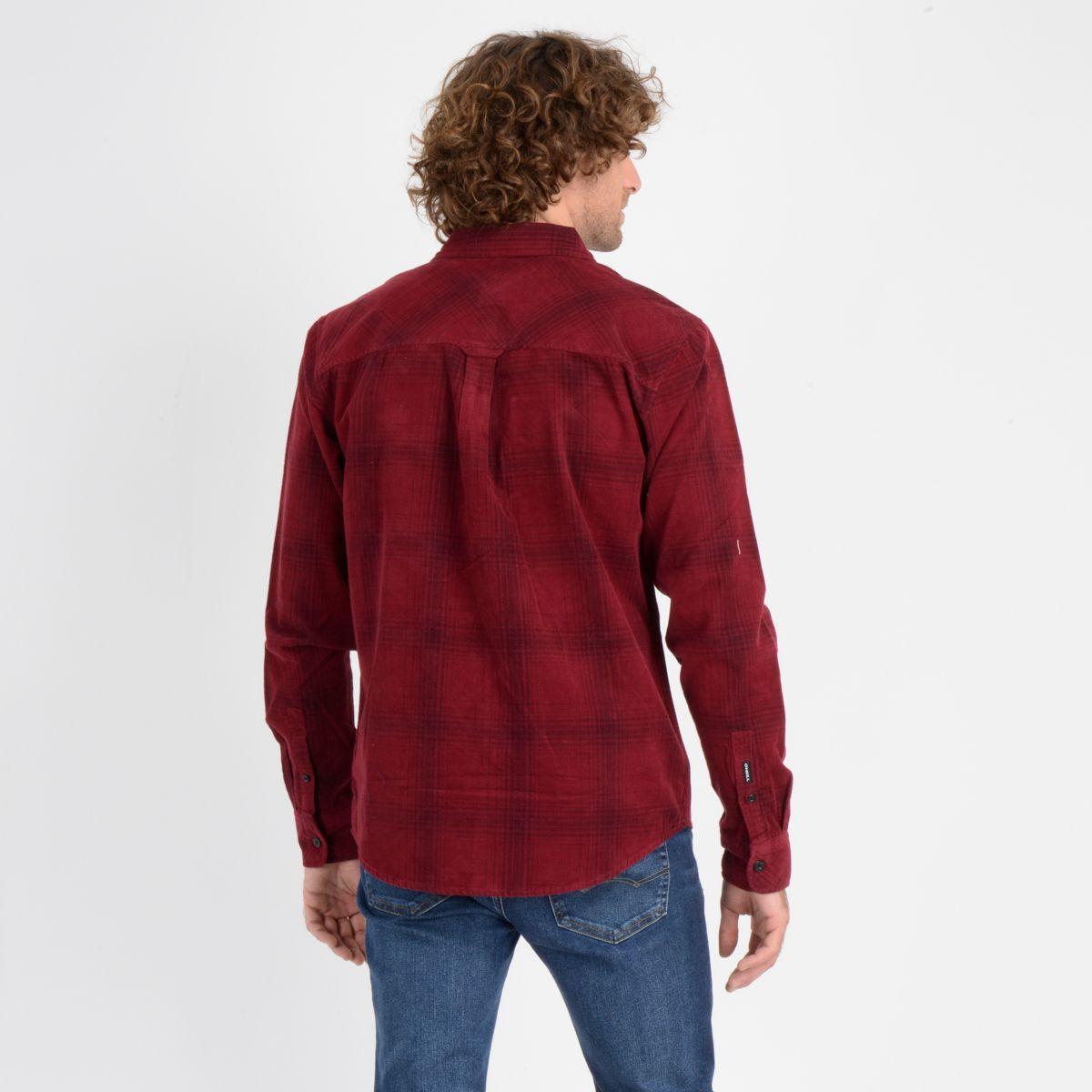 CAMISA MANGA LARGA PARAMOUNT CORDURY ROJO OSCURO-1