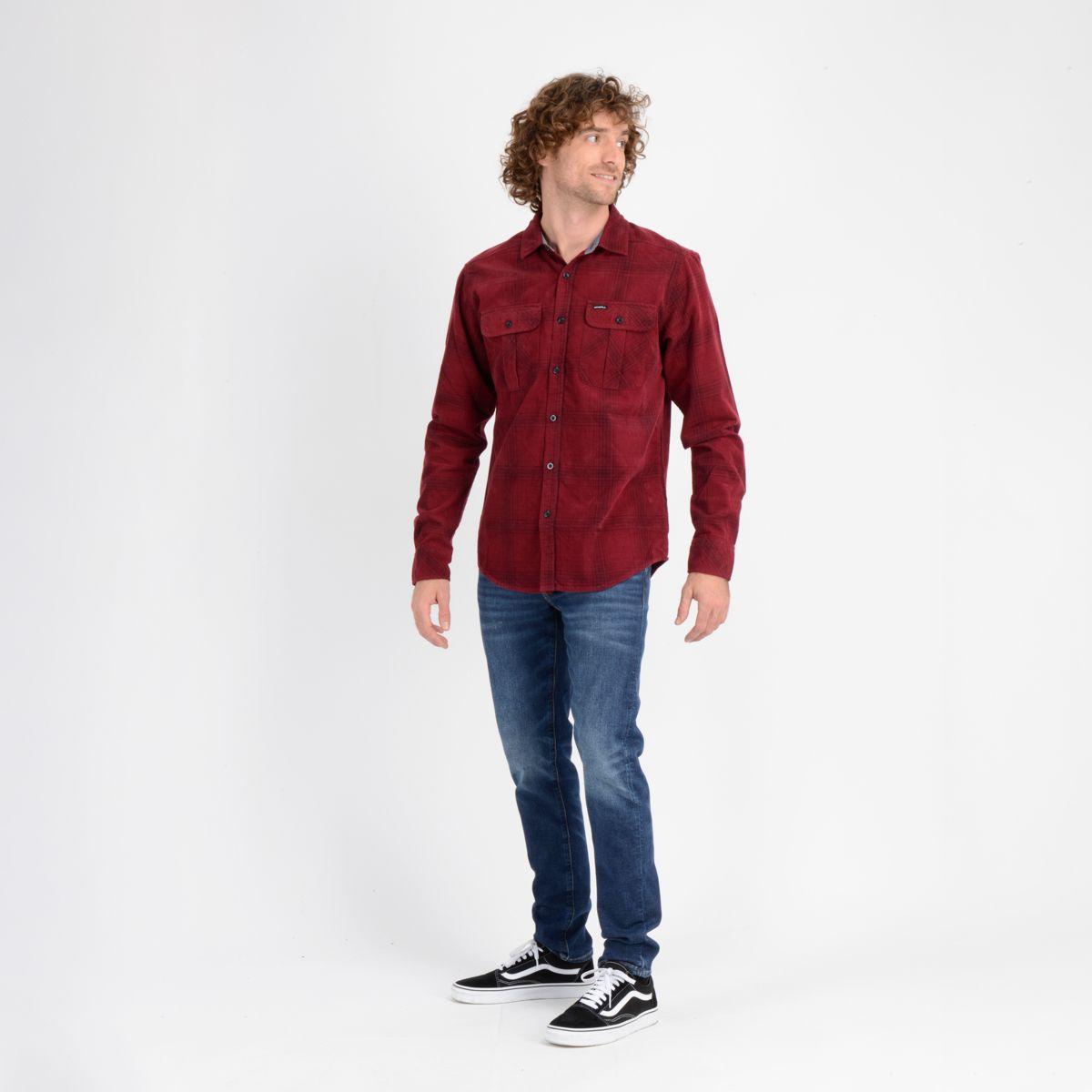 CAMISA MANGA LARGA PARAMOUNT CORDURY ROJO OSCURO-3