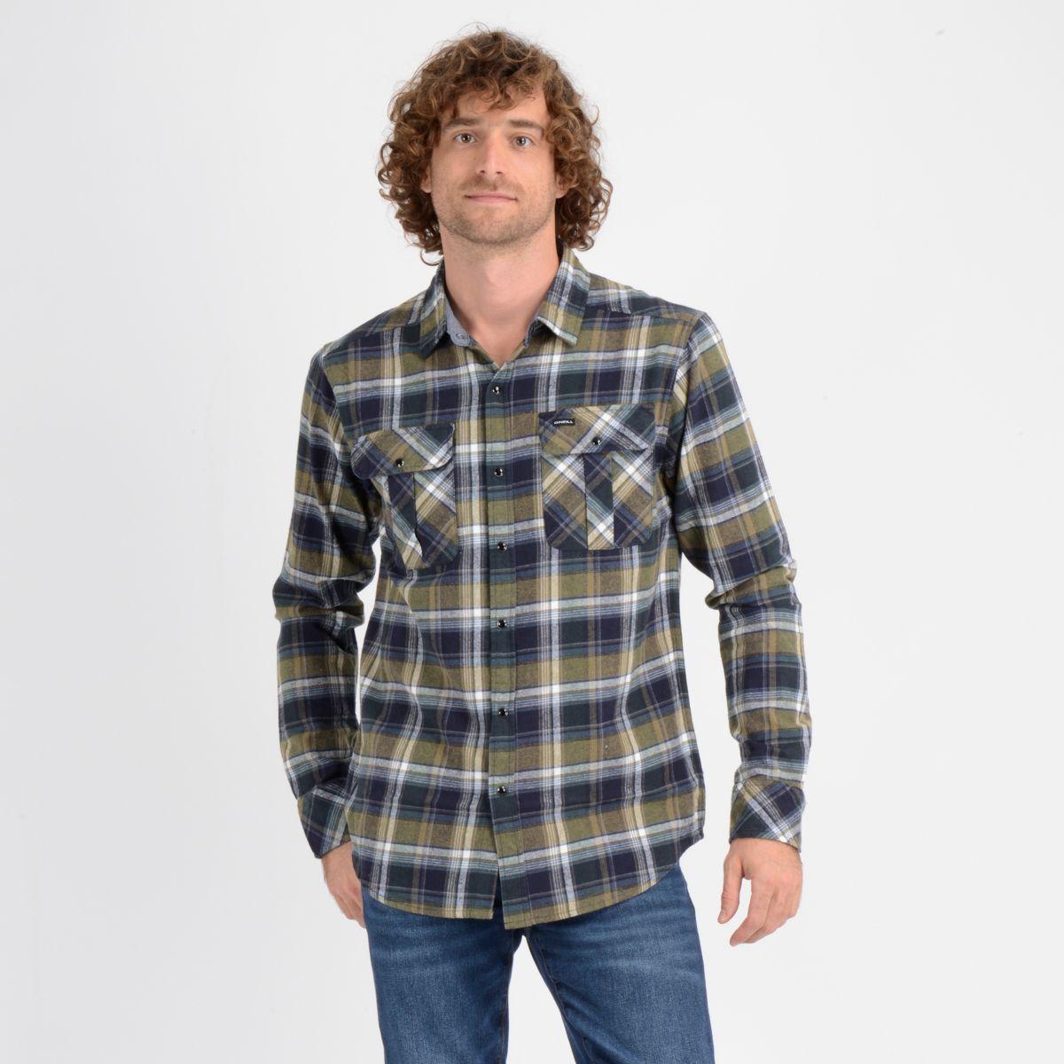 CAMISA MANGA LARGA WITTAKER PLAID FLANNEL VERDE OSCURO-0