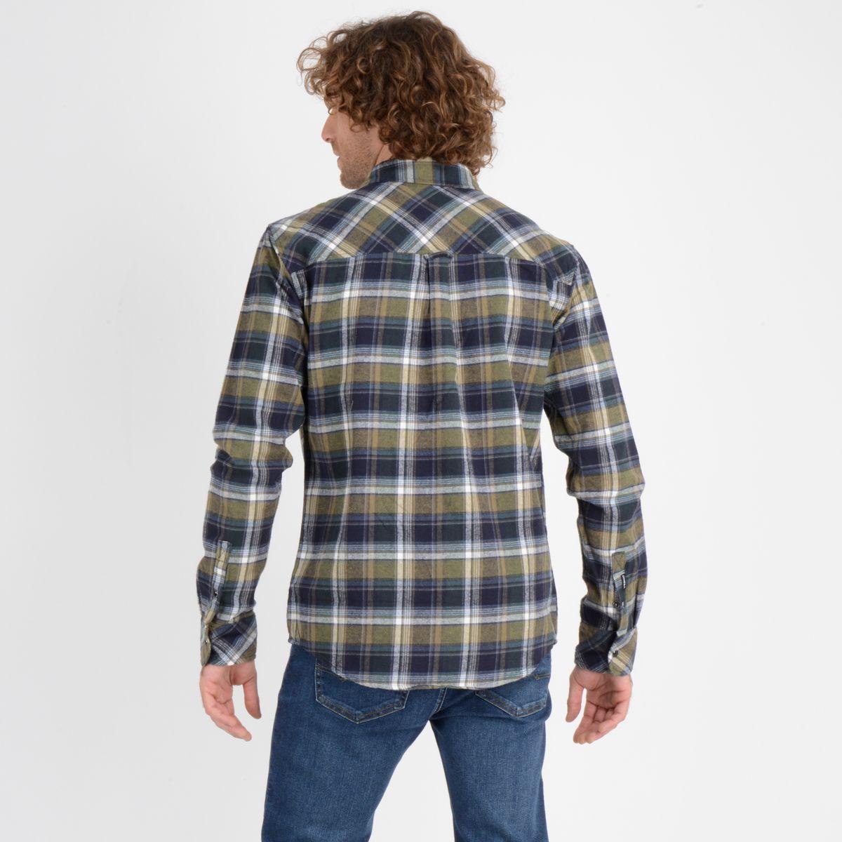 CAMISA MANGA LARGA WITTAKER PLAID FLANNEL VERDE OSCURO-1