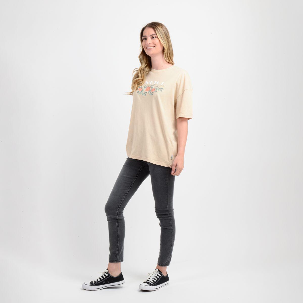 POLERA MANGA CORTA FLOWER  VINEZ BEIGE-2