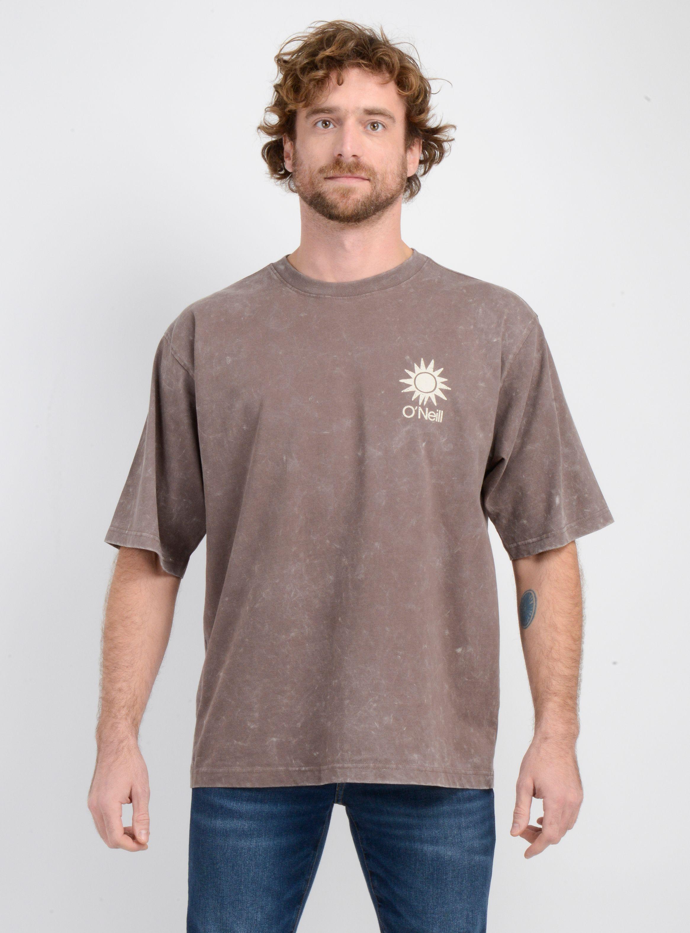 POLERA MANGA CORTA OVERSIZE BLOCK CAFÉ-0