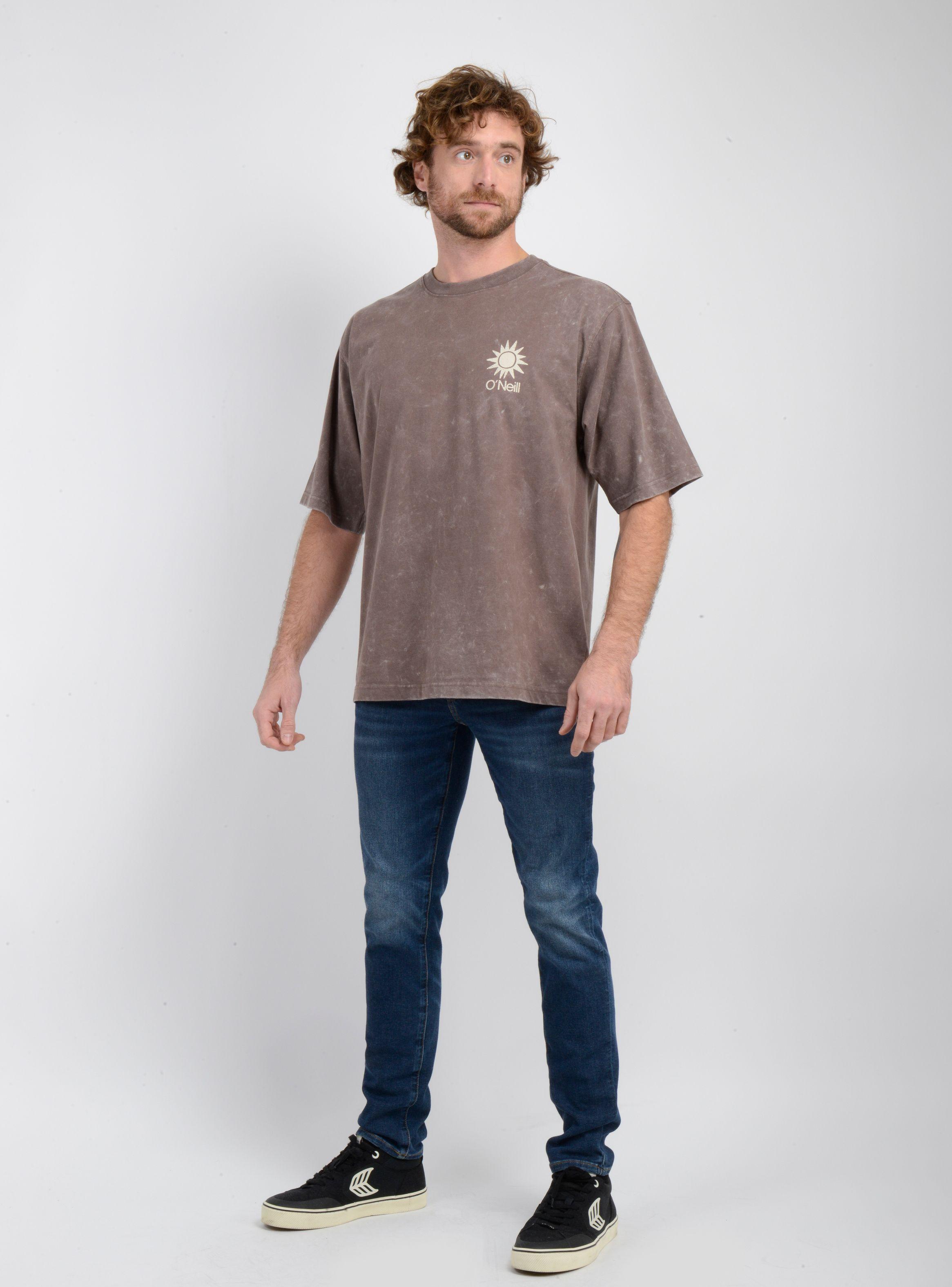 POLERA MANGA CORTA OVERSIZE BLOCK CAFÉ-2