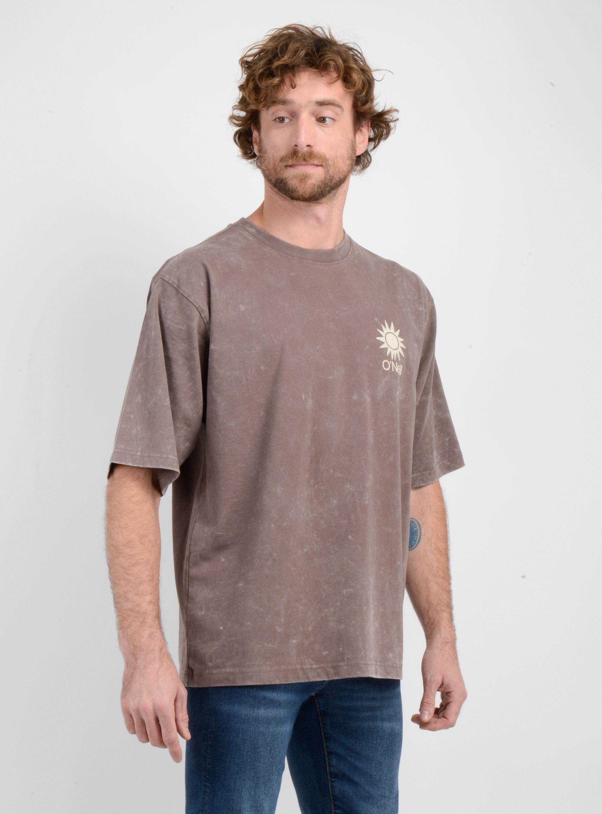 POLERA MANGA CORTA OVERSIZE BLOCK CAFÉ-3