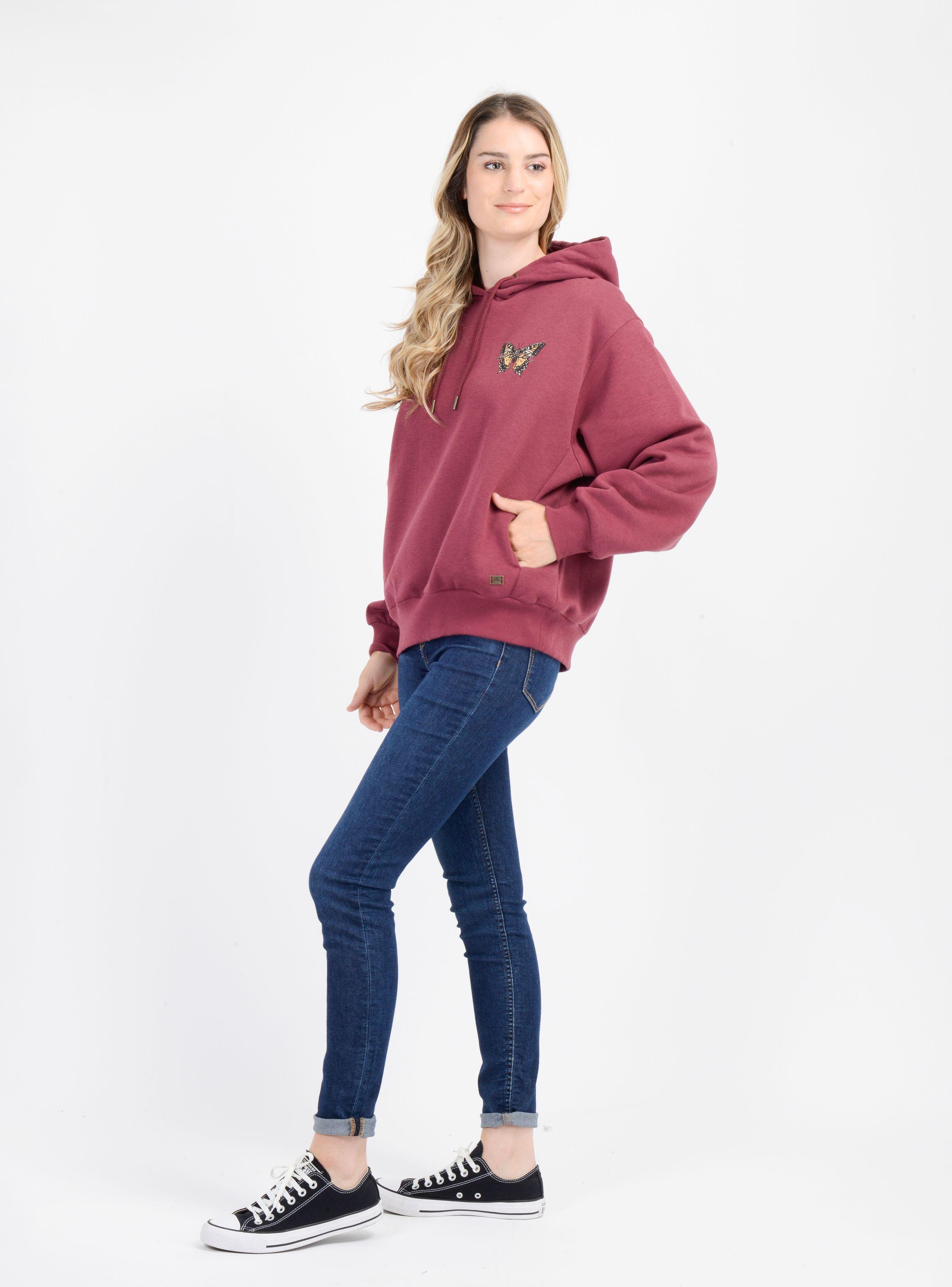 POLERON BYRON HOODY  ROJO OSCURO-2